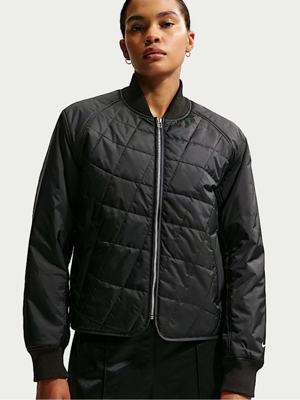 Women loose quilted jacket
